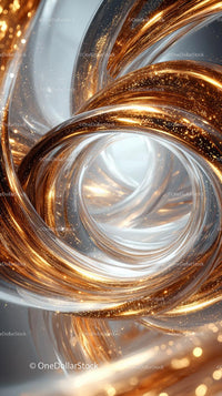 Elegant Abstract Metallic Swirls with Sparkling Gold and Silver