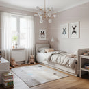 Bright Serene Children's Bedroom with Animal Wall Art and Natural Light