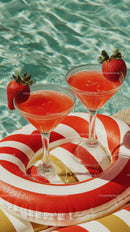 Strawberry Daiquiri with Fresh Fruit Garnish by Pool