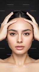 Close-Up Portrait of a Beautiful Young Woman with Flawless Skin