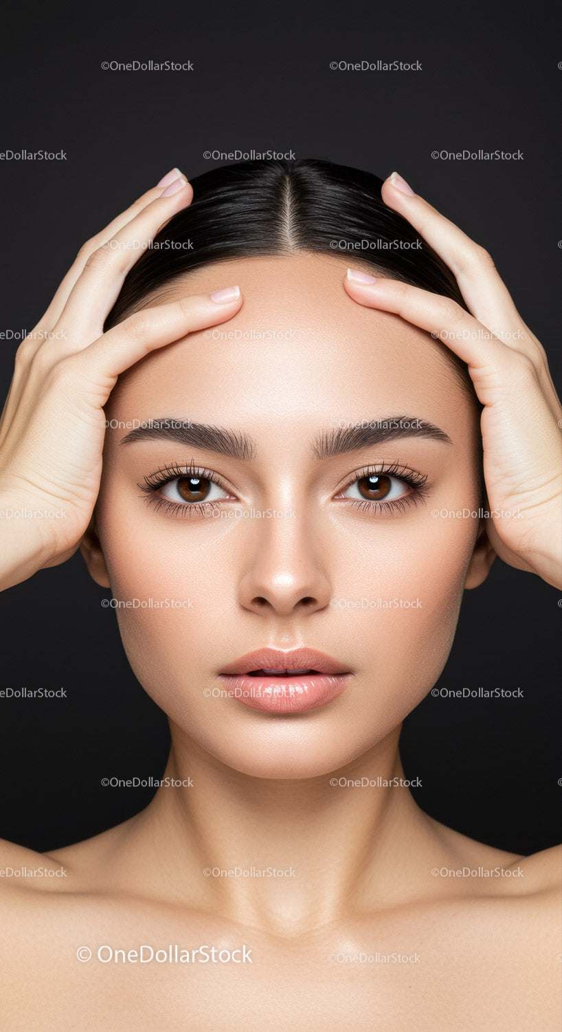 Portret pięknej młodej kobiety z nieskazitelną cerą
