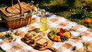 Fresh summer picnic with sandwiches and fruit plate