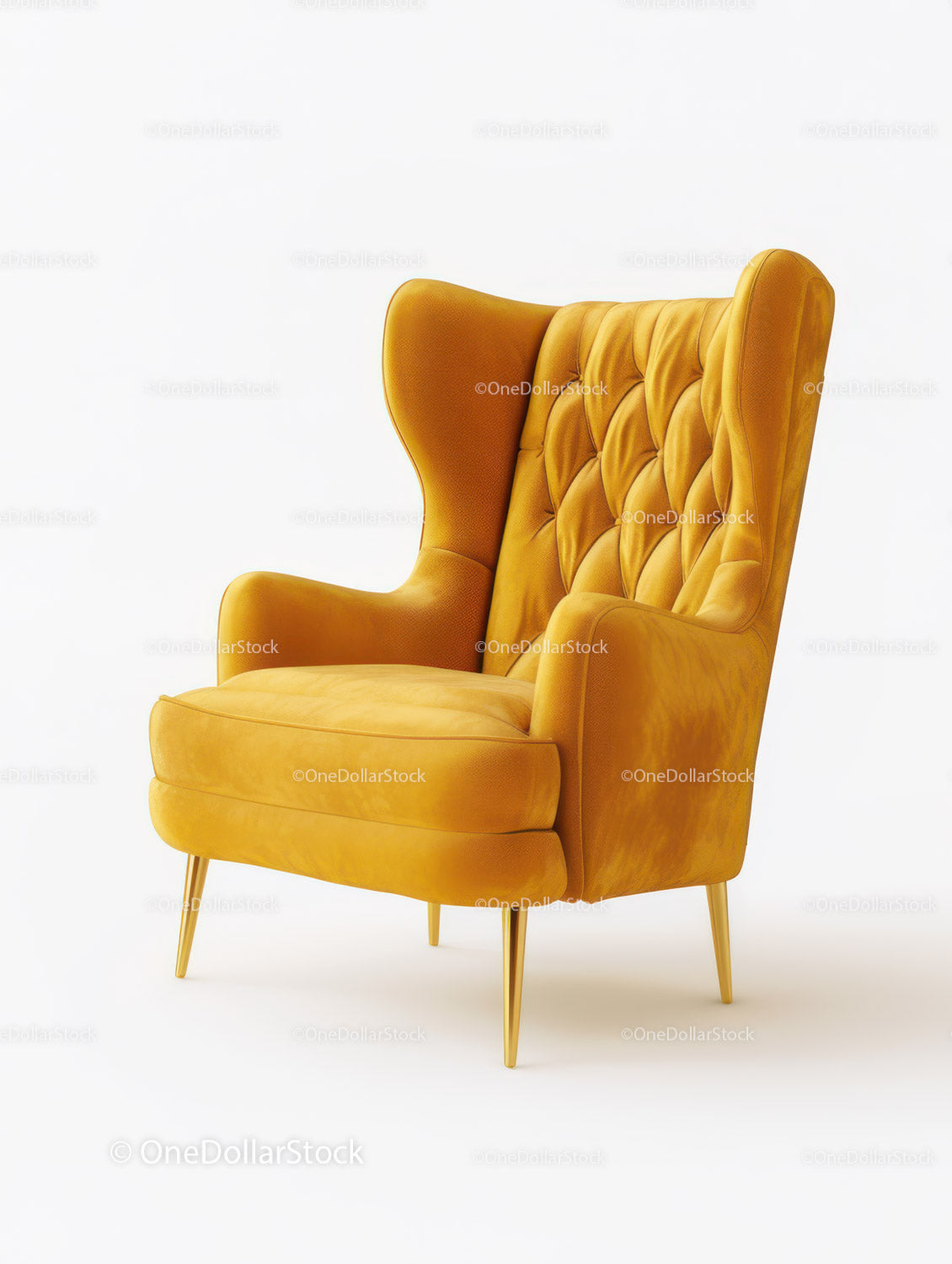 Yellow Velvet Armchair for Modern Interior Decor