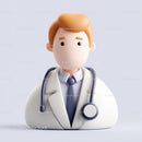 Friendly Doctor Figurine with Stethoscope for Healthcare Professionals