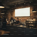 Barista Serving Customers in Cozy Urban Coffee Shop
