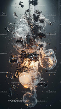 High-Speed Water Splash with Glass Spheres in Motion