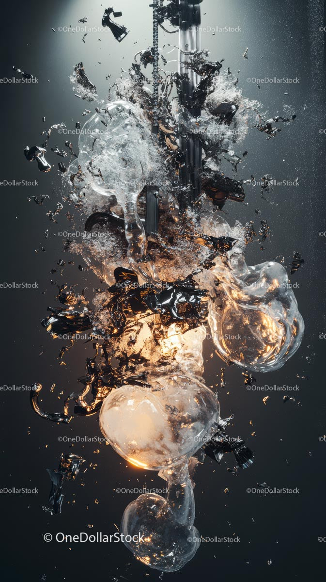 High-Speed Water Splash with Glass Spheres in Motion