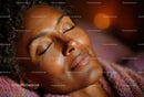 Close-Up of a Woman Relaxing with Eyes Closed During Facial Treatment