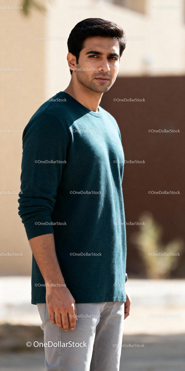 Confident young man standing outdoors in casual outfit