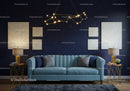 Modern living room with star constellation decor