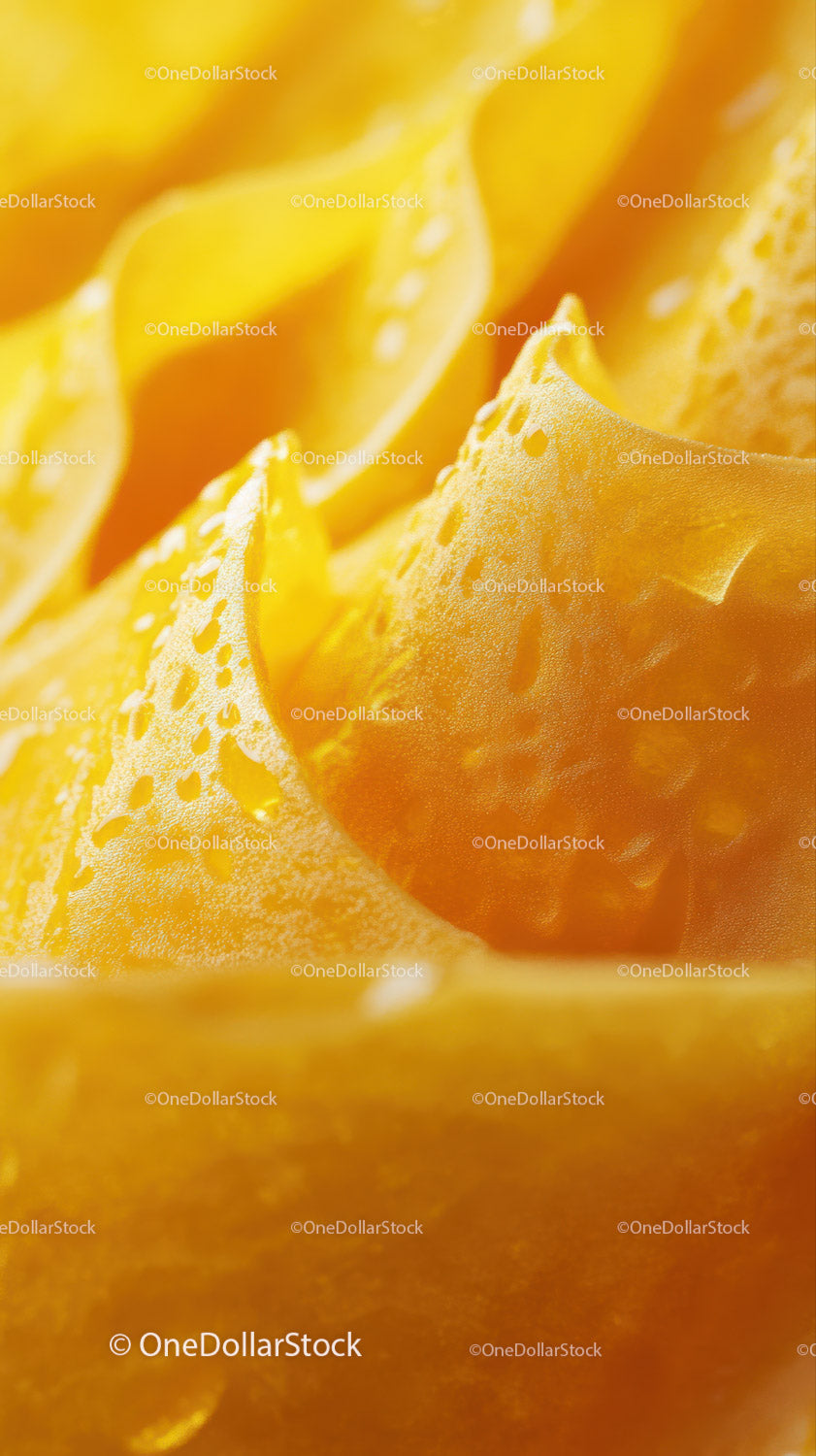 Close-up of Bright Yellow Flower Petals with Intricate Texture