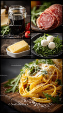 Fresh Basil and Cherry Tomato Salad with Salami and Pasta
