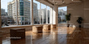 Contemporary Office Space with Large Windows and Urban City View
