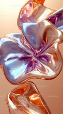 Colorful Glass Hearts Scene with Liquid Art and Shimmering Surfaces