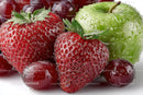 Fresh Strawberries and Green Apple with Water Droplets for Healthy Lifestyle