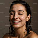 Close-up of Smiling Woman with Clear Skin and Radiant Expression
