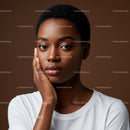 Elegant Portrait of a Black Woman with Natural Beauty and Short Hair