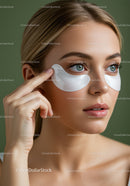 Close-up of Young Woman Applying Under-Eye Patches for Skincare