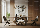Modern Dining Room with Artistic Wooden Table and Stylish Decor