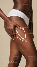 Close-up of Dark Skinned Woman with Toned Body and Smooth Skin