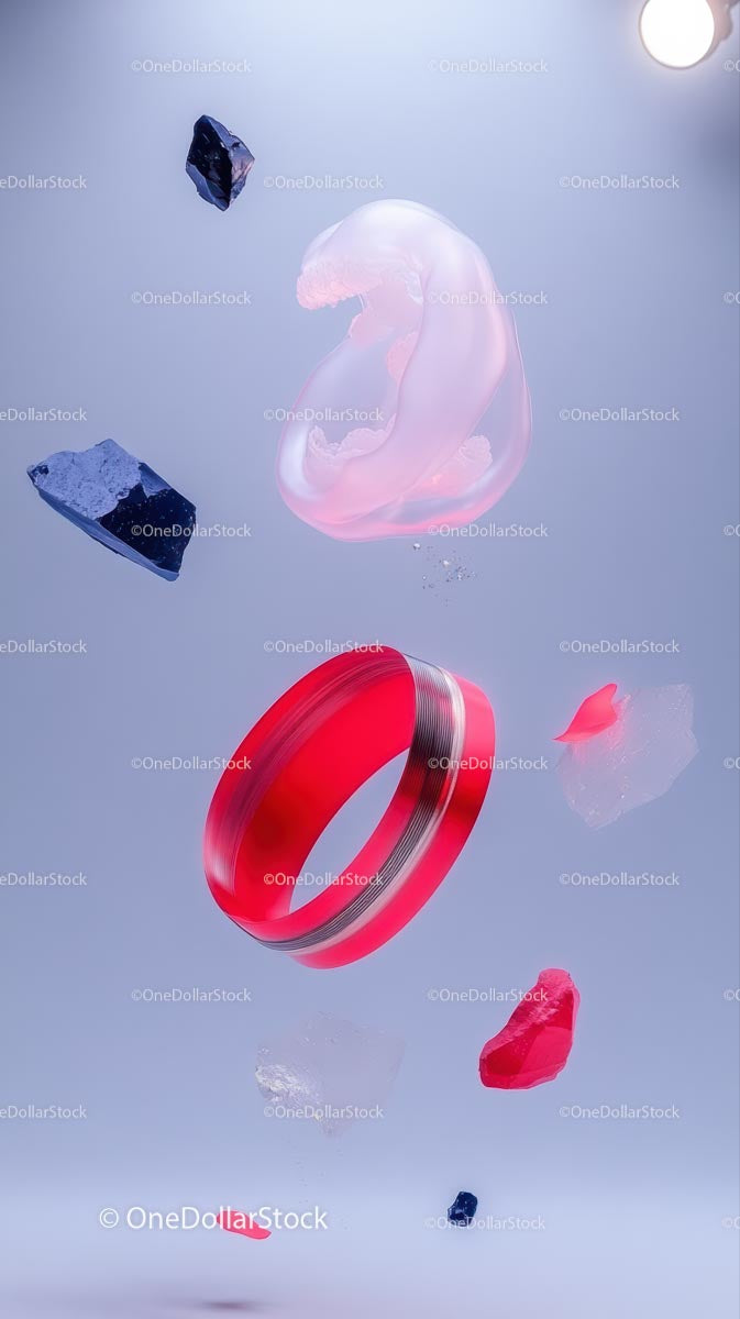 Abstract Modern Jewelry Composition with Ice and Pop Colors