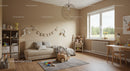 Bright and Cozy Children's Room with Wooden Toys and Light-filled Space