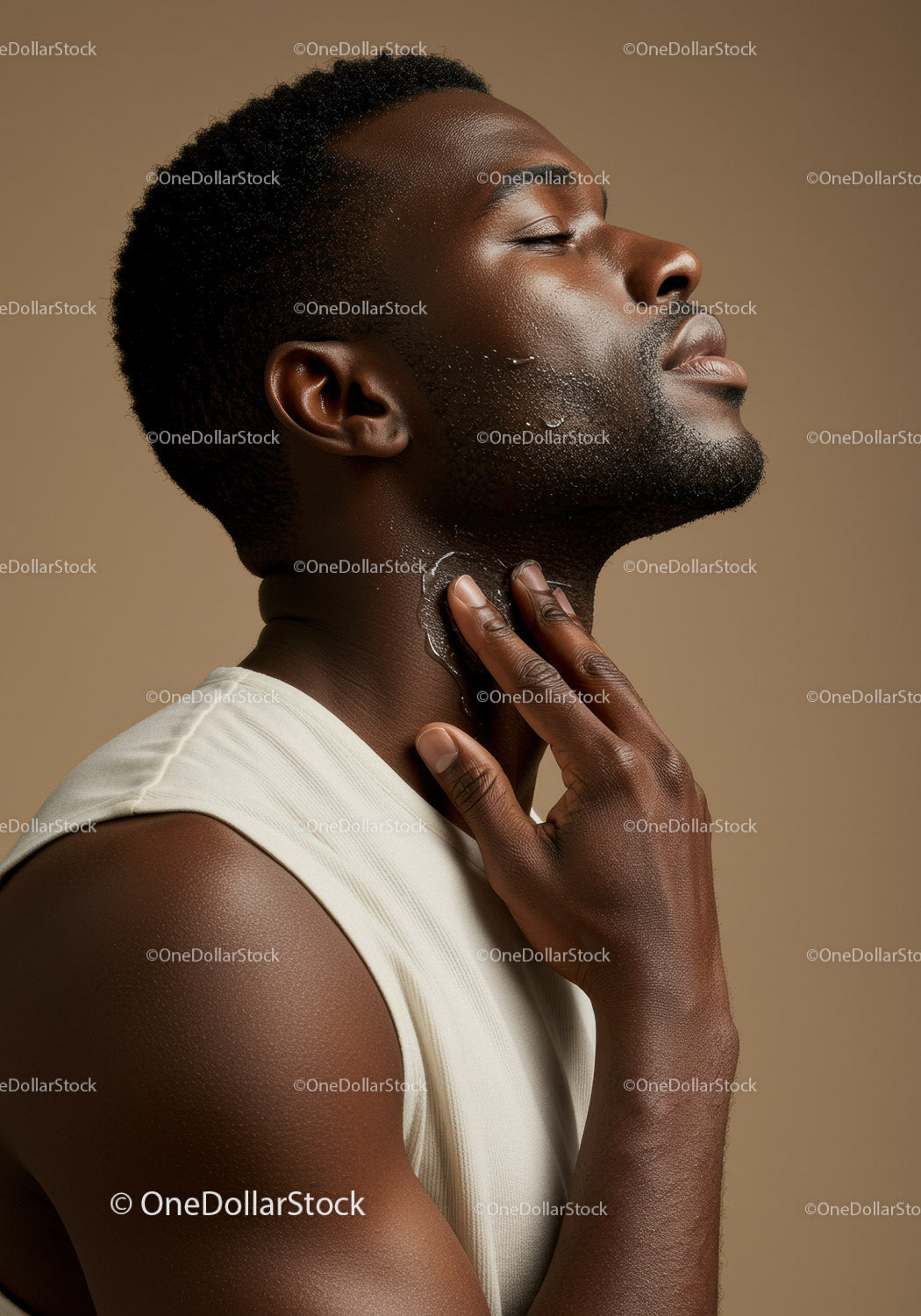 Close-Up of African American Man Applying Moisturizer for Healthy Skin