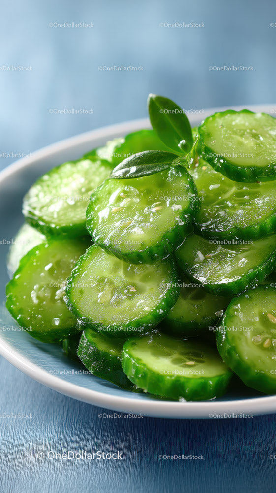 Fresh Cucumber Slices in a Bowl for Healthy Refreshing Snack