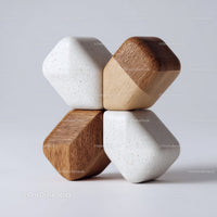 Set of Wooden Geometric Blocks for Kids Playroom and Learning
