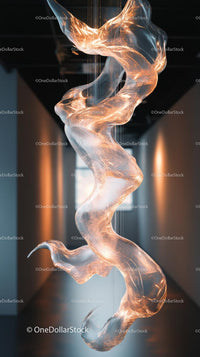 Contemporary Abstract Glass Sculpture with Light Reflection