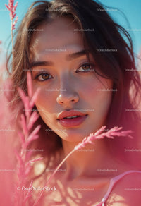 Close-up Portrait of Young Woman with Sunlit Face Outdoors