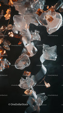 Elegant Modern Ice and Metal Art Sculpture Display