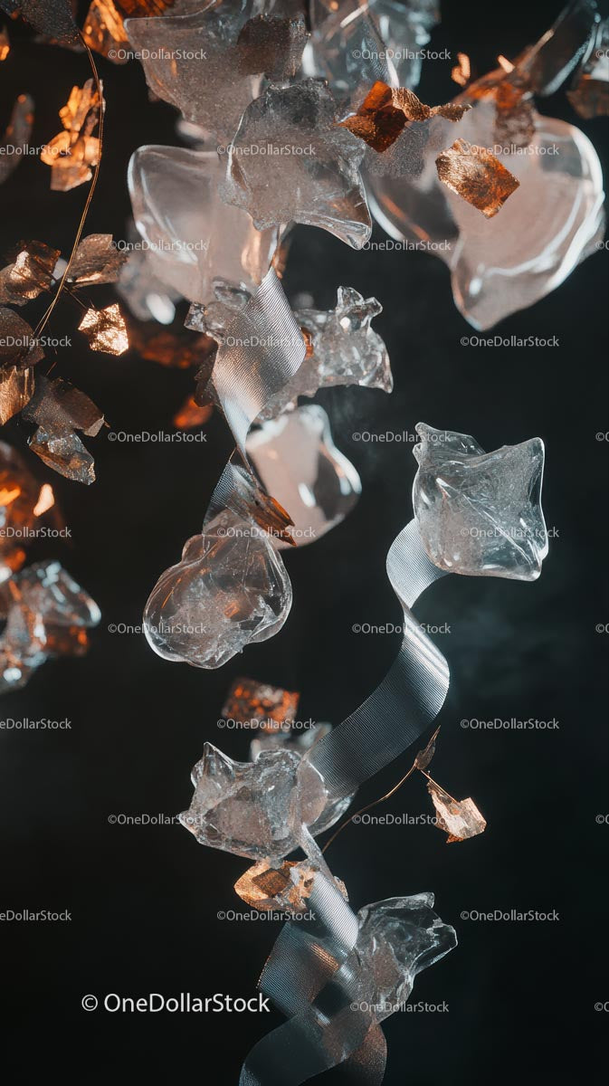 Elegant Modern Ice and Metal Art Sculpture Display