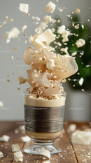 Chocolate Chunk Ice Cream Sundae with White Chocolate Shavings