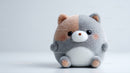 Cute Plush Cat Toy with Large Black Eyes and Pink Nose