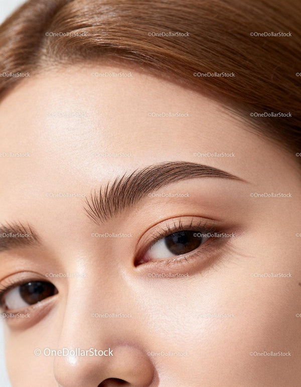 Close Up of Well Groomed Eyebrows and Smooth Skin