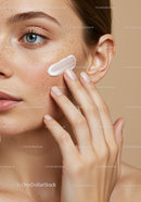 Close-up of woman applying face cream for skincare routine