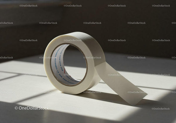 Roll of masking tape illuminated by soft sunlight JPG Mockup Image