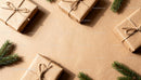 Minimalist Christmas Gifts Wrapped in Brown Paper