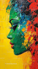Colorful Abstract Portrait with Thick Textured Brushstrokes
