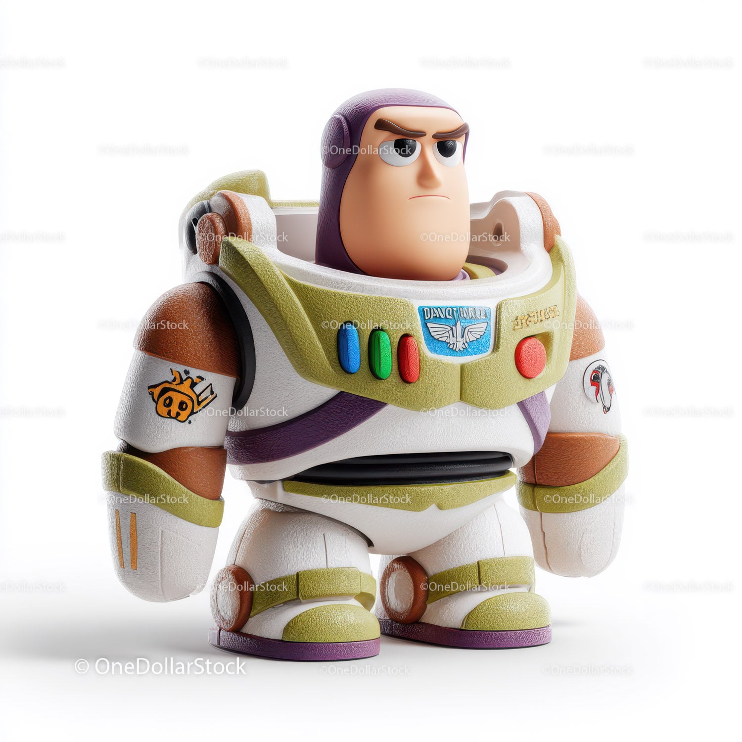 Futuristic Toy Robot with Large Eyes and Bunny Ears for Kids