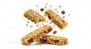 Crunchy granola bars with sunflower seeds and raisins