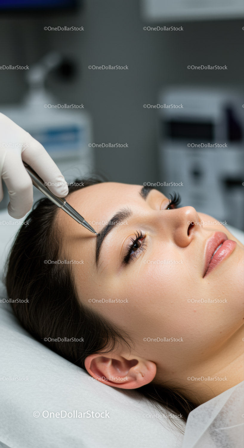 Woman Receiving Cosmetic Injection in a Modern Clinic