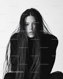 Fashion Portrait of Young Woman with Wet Hair in Monochrome Style