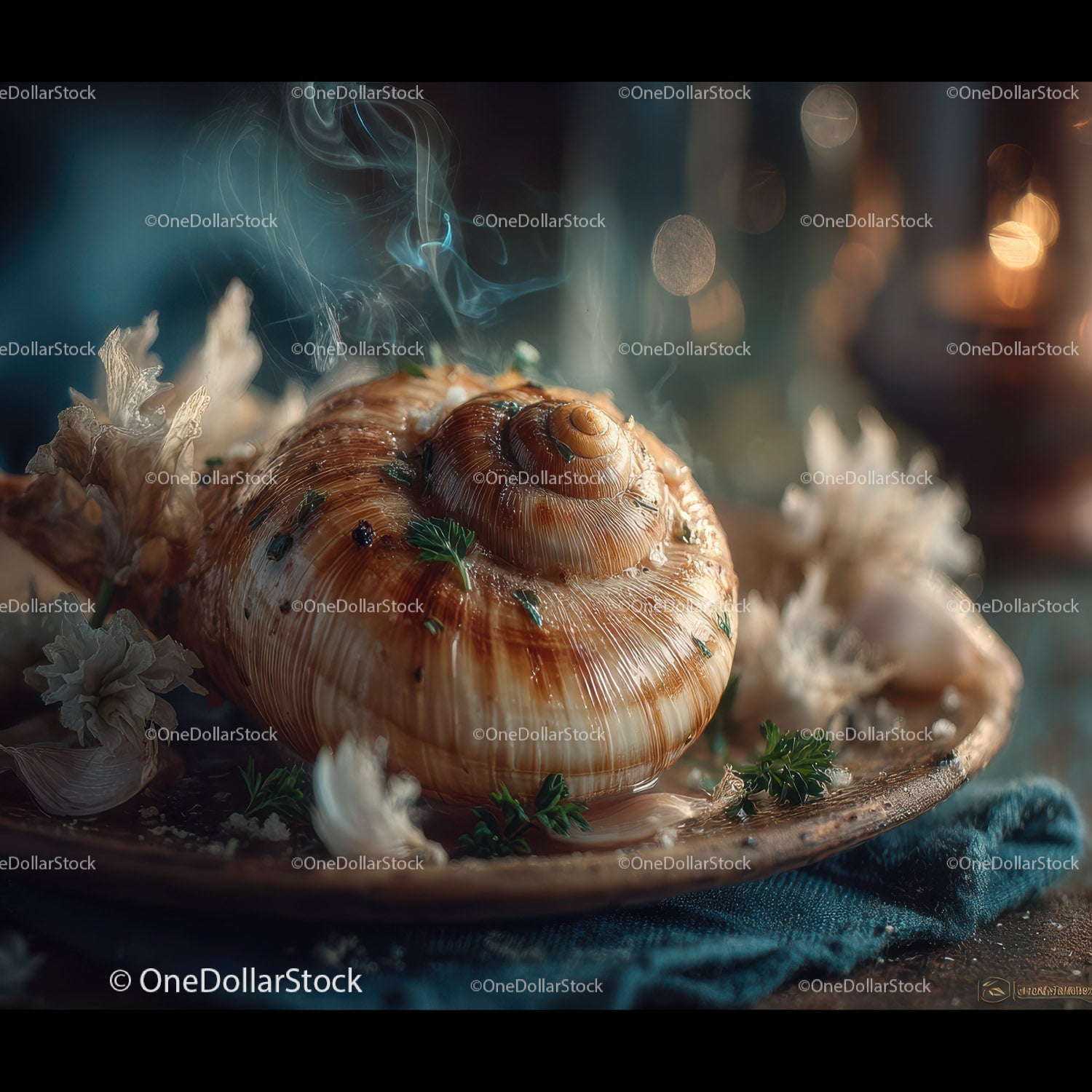 Fresh Steaming Mushroom on Rustic Plate for Gourmet Food Photography