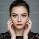 Portrait of a Young Woman with Blue Eyes and Natural Beauty