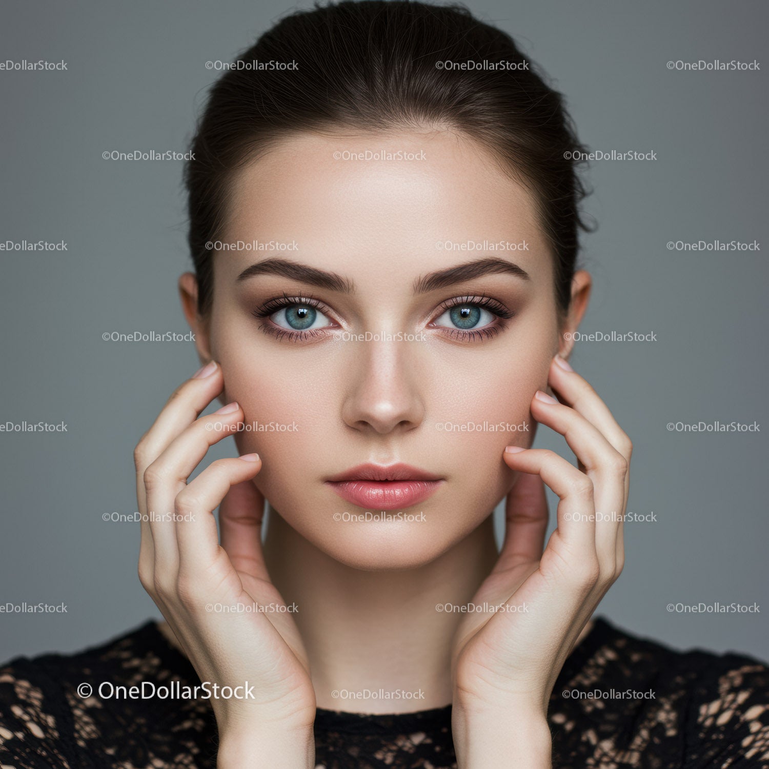 Portrait of a Young Woman with Blue Eyes and Natural Beauty