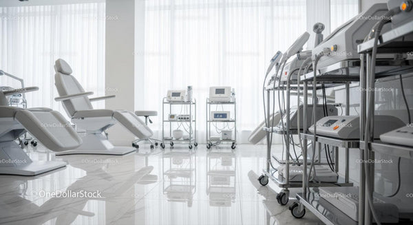 Modern Hospital Room with Advanced Medical Equipment and Patient Beds