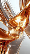 Abstract Copper and Silver Fluid Metal Sculptures for Modern Interiors