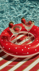 Refreshing Strawberry Cocktails in Poolside Float for Summer